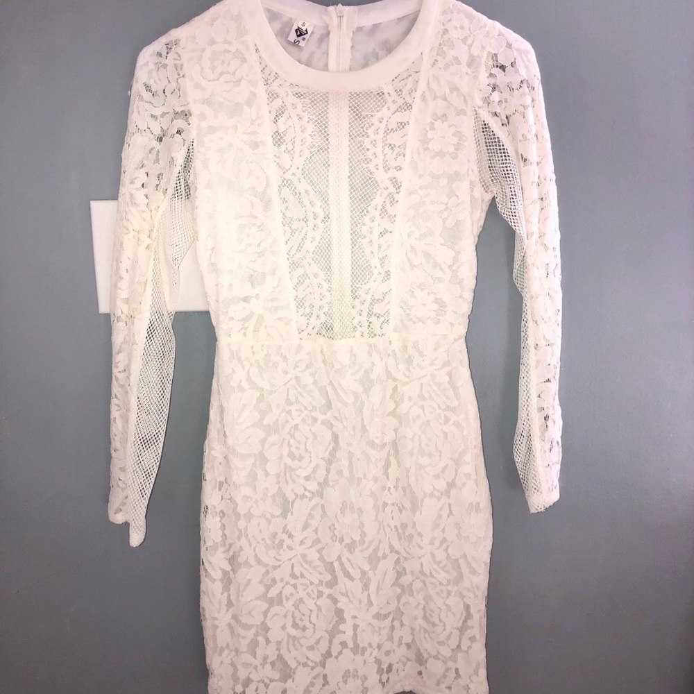 White Mini Lace Dress